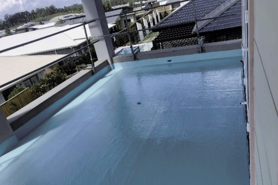 Balcony membrane overlooking new estate